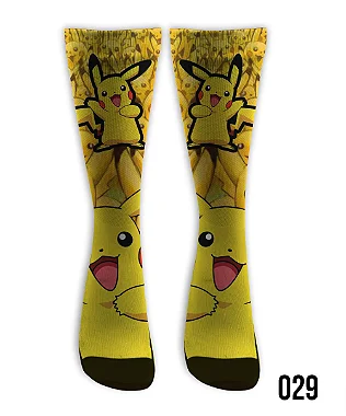 Meia  Cano Alto - Pikachu
