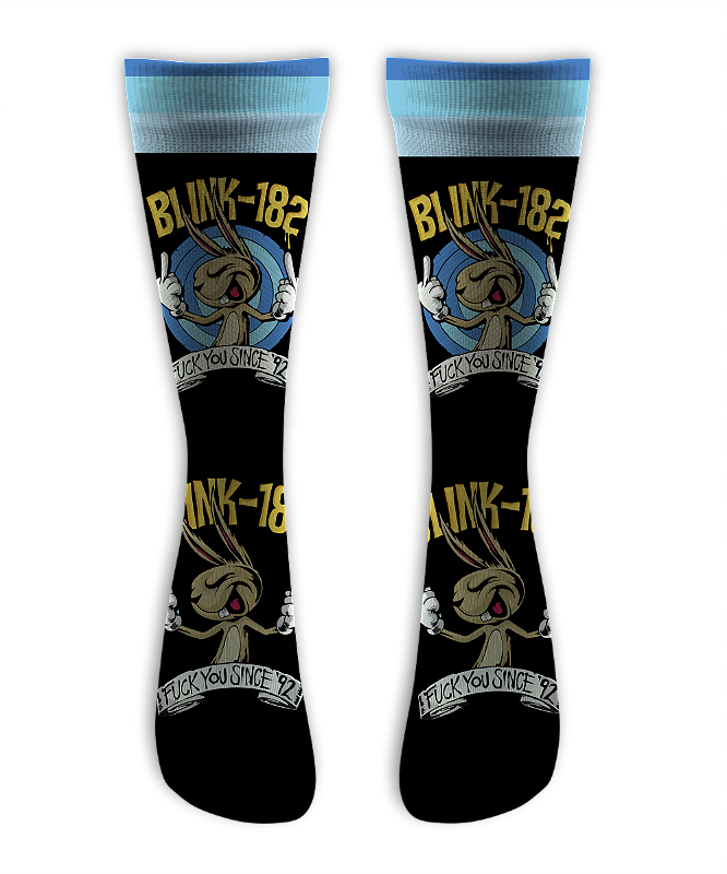 Meia  Cano Alto - Blink 182 - Rabit Black