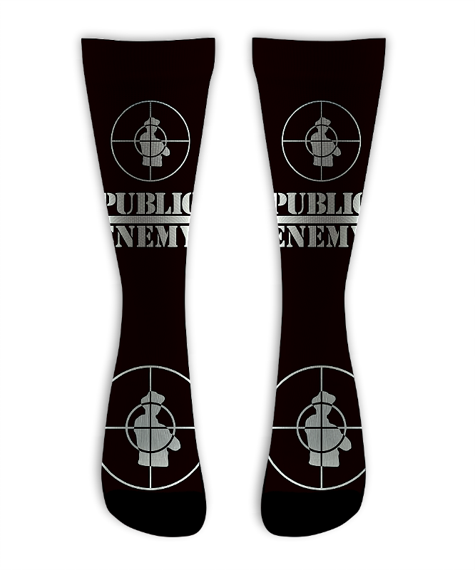 Meia  Cano Alto - Public Enemy Black