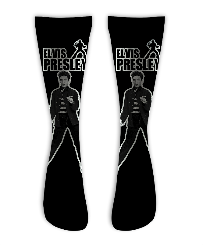 Meia  Cano Alto - Elvis Presley Black