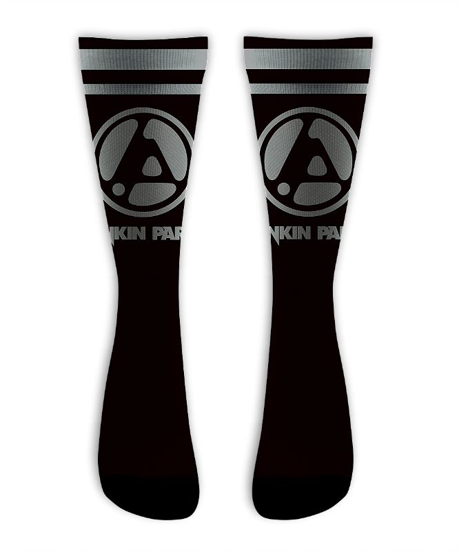 Meia  Cano Alto - Linkin Park New Logo - Black