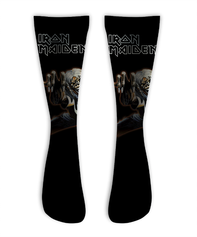 Meia  Cano Alto - Iron Maiden 666