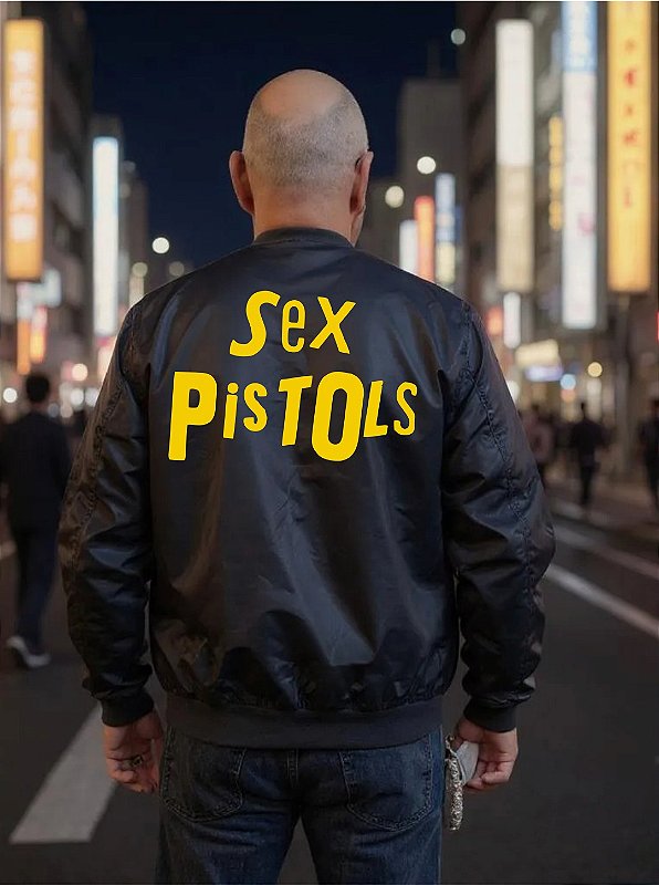 CORTA VENTO BOMBER PRETA SEX PISTOLS