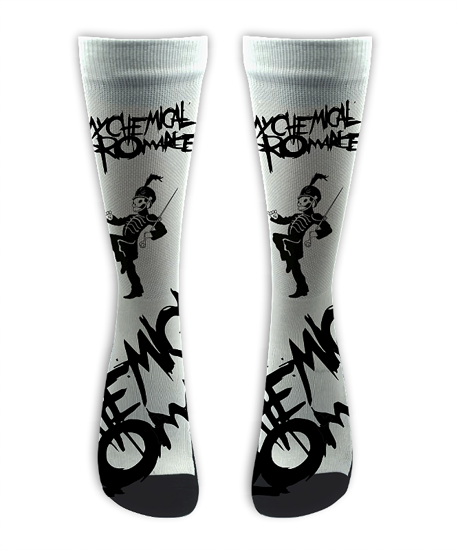 Meia Cano Alto - My Chemical Romance - Soldier White