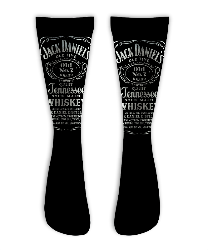 Meia Cano Alto - Jack Daniels Black