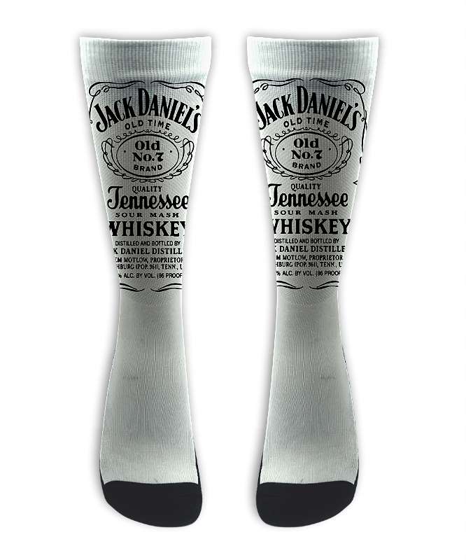 Meia Cano Alto - Jack Daniels White