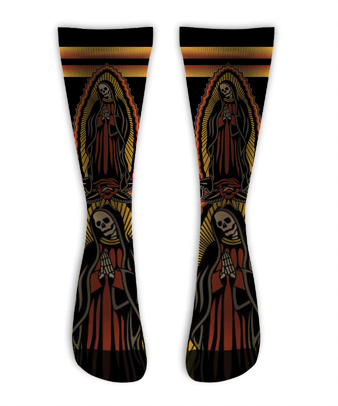 Meia Cano Alto - Santa Muerte Skull Degrade