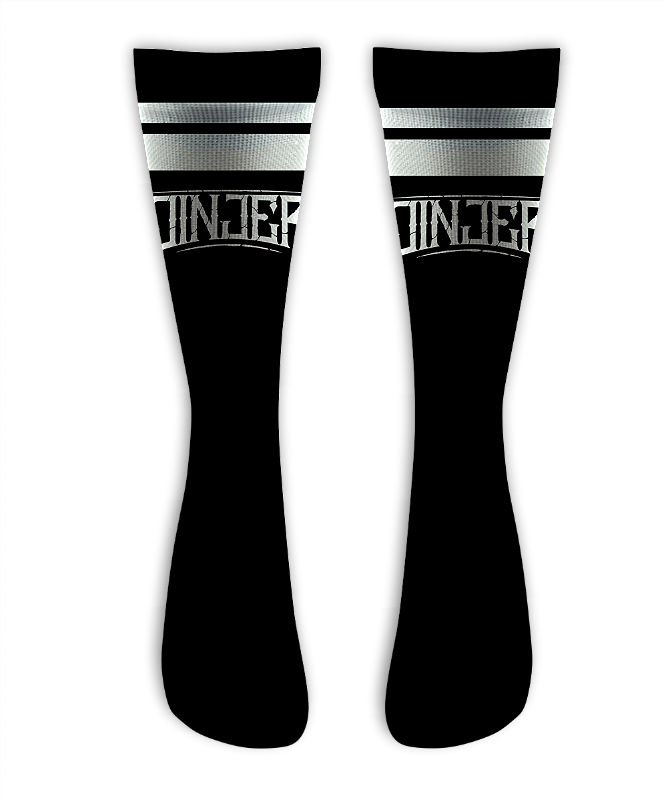 Meia Cano Alto - Jinjer - Black Stripes White