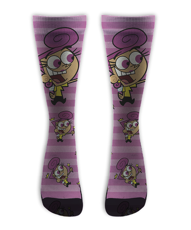 Meia Cano Alto - Padrinhos Magicos Pink