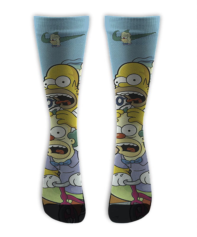 Meia Cano Alto - Palhaço Krusty