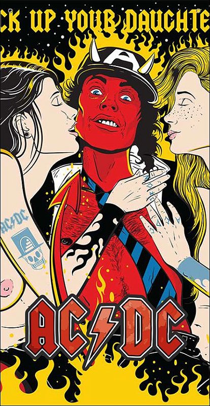 BANDEIRA TOALHA - ACDC -GIRLS ON FIRE