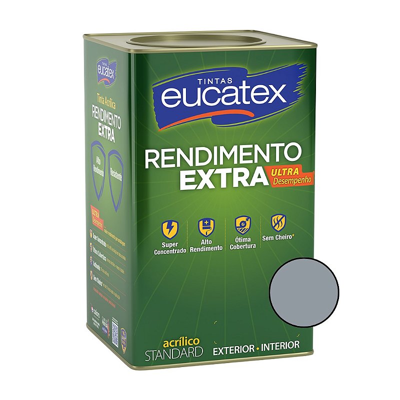 Tinta Acrílica Rendimento Extra - Standard - Granizo Fosco -18L-  Eucatex
