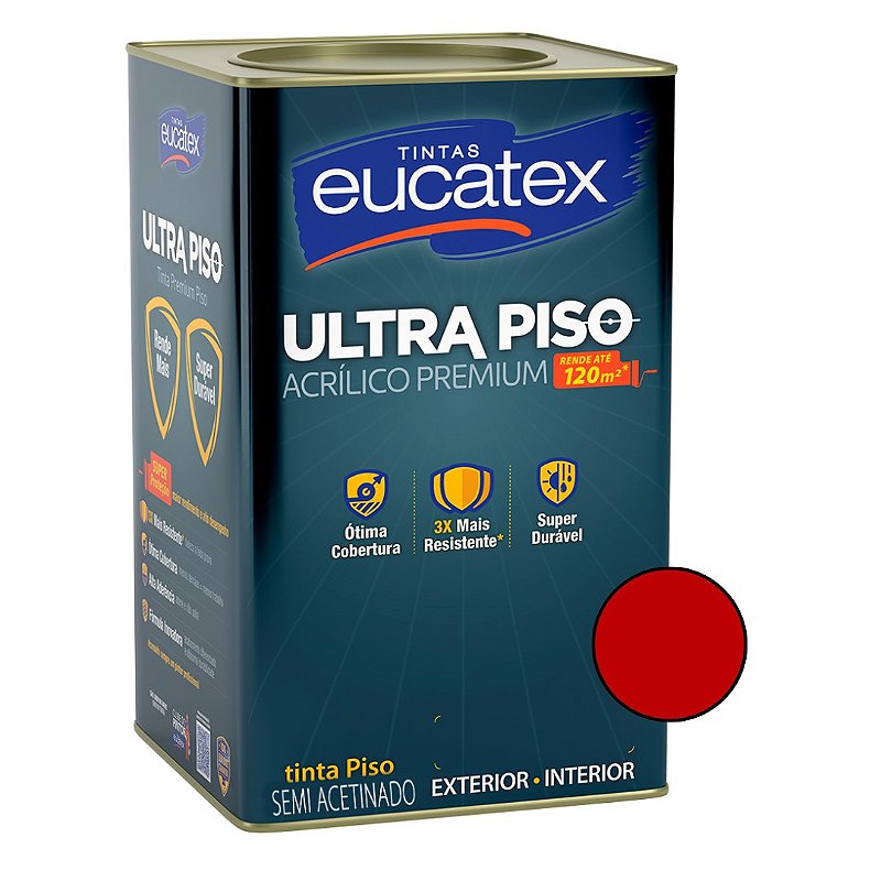 Tinta Acrílica Ultra Piso Premium -Vermelho - 18L - Eucatex