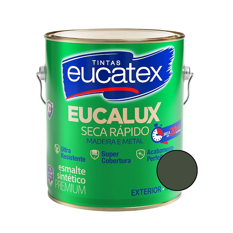 Esmalte Sintético Eucalux Cinza Escuro Brilhante - 3,60L - Eucatex