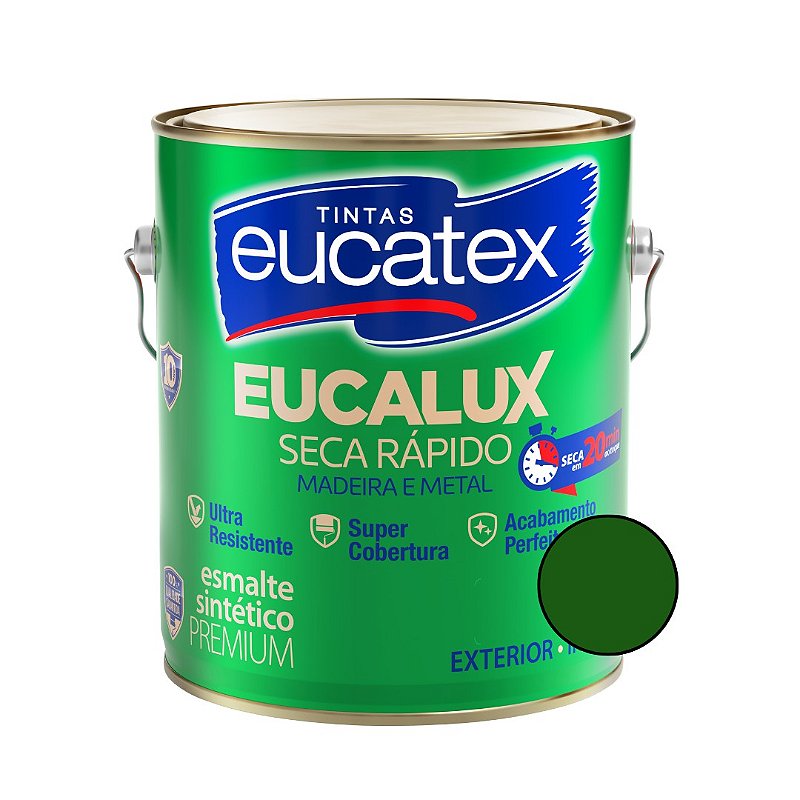 Esmalte Sintético Eucalux Verde Folha Brilhante- 3,60L - Eucatex
