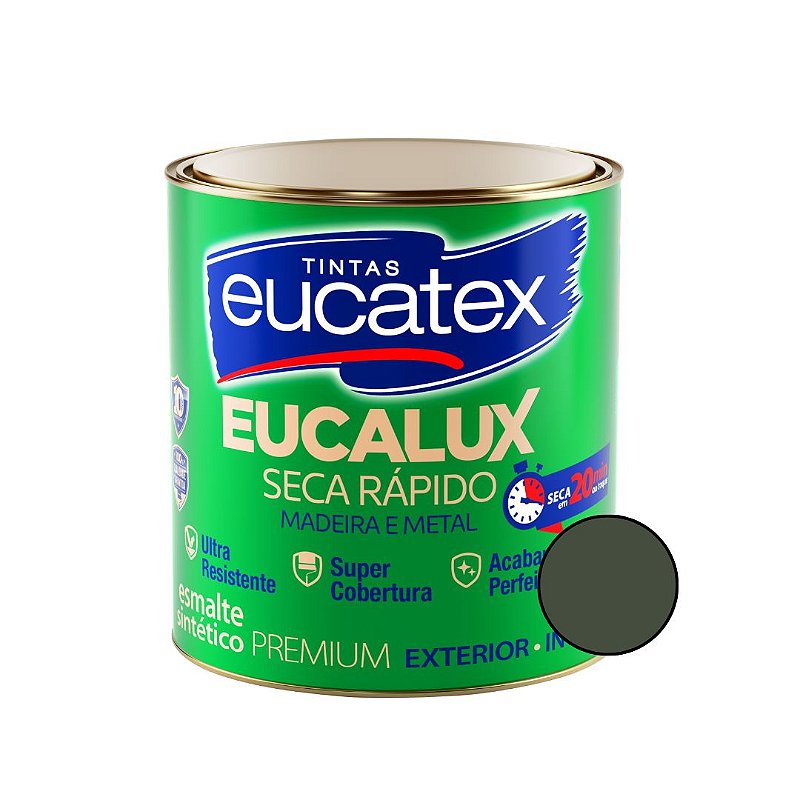 Esmalte Sintético Eucalux Cinza Escuro Brilhante- 900ml - Eucatex