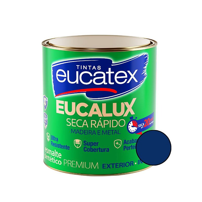 Esmalte Sintético Eucalux Azul Del Rey Brilhante- 900ml - Eucatex
