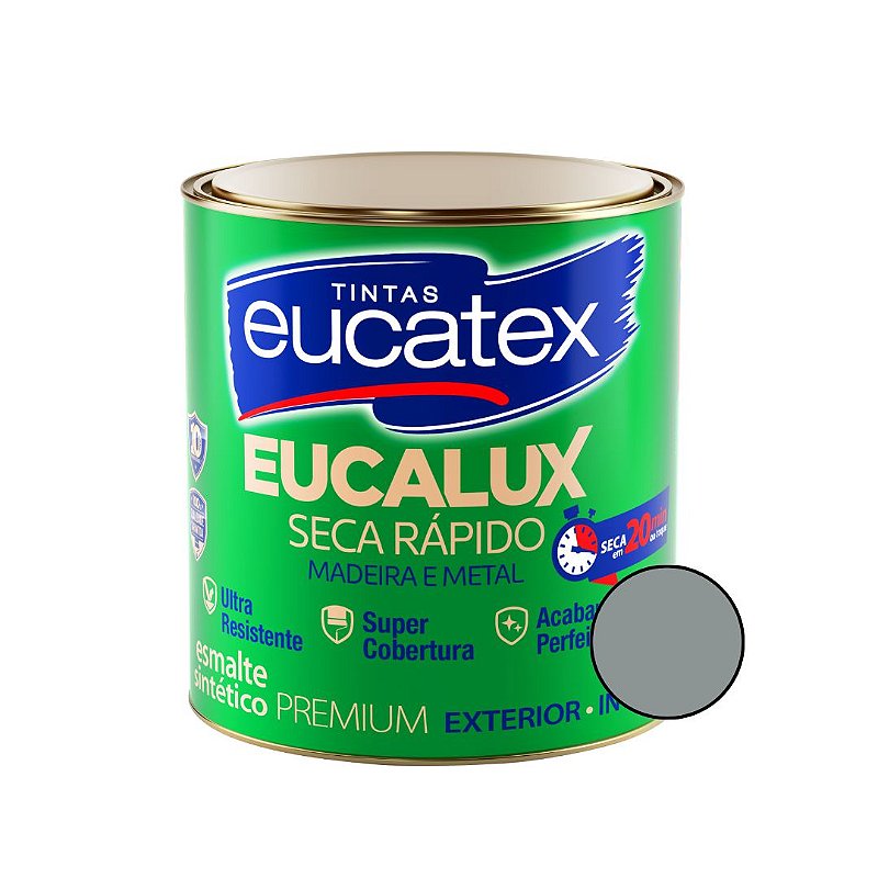 Esmalte Sintético Eucalux Cinza Médio Brilhante- 900ml - Eucatex