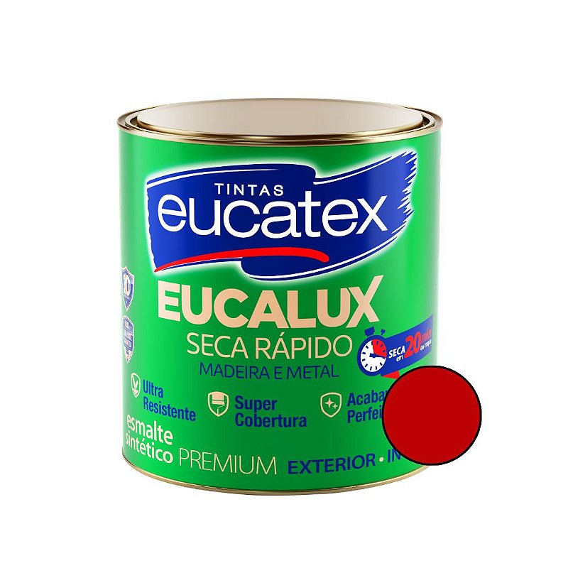 Esmalte Sintético Eucalux Vermelho Brilhante - 900ml - Eucatex