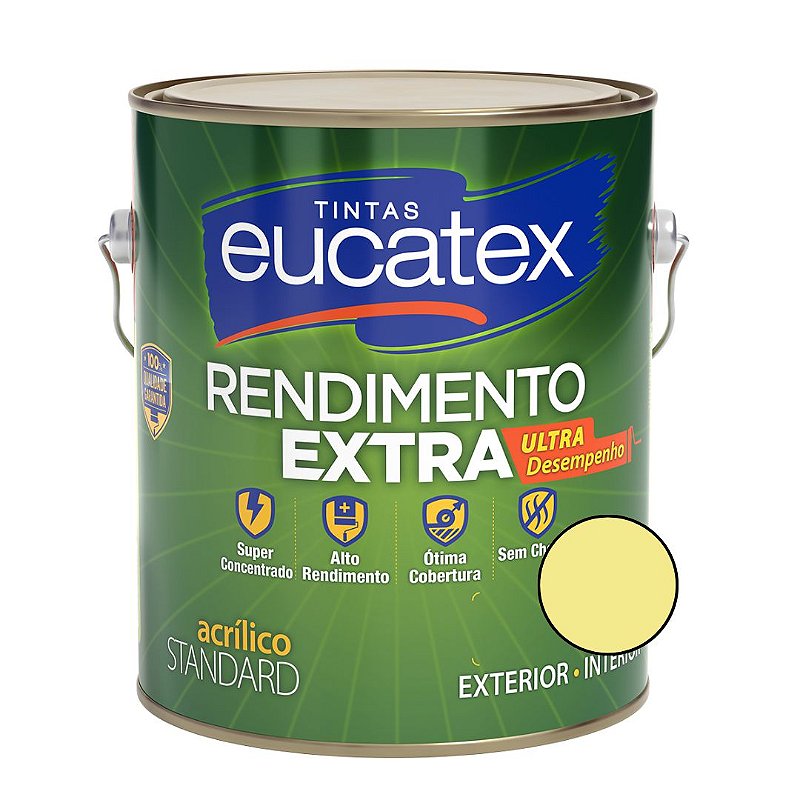 Tinta Acrílica Rendimento Extra - Standard - Amarelo Canário-3,6L-  Eucatex