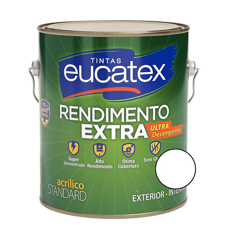 Tinta Acrílica Rendimento Extra - Branco -3,6L-  Eucatex
