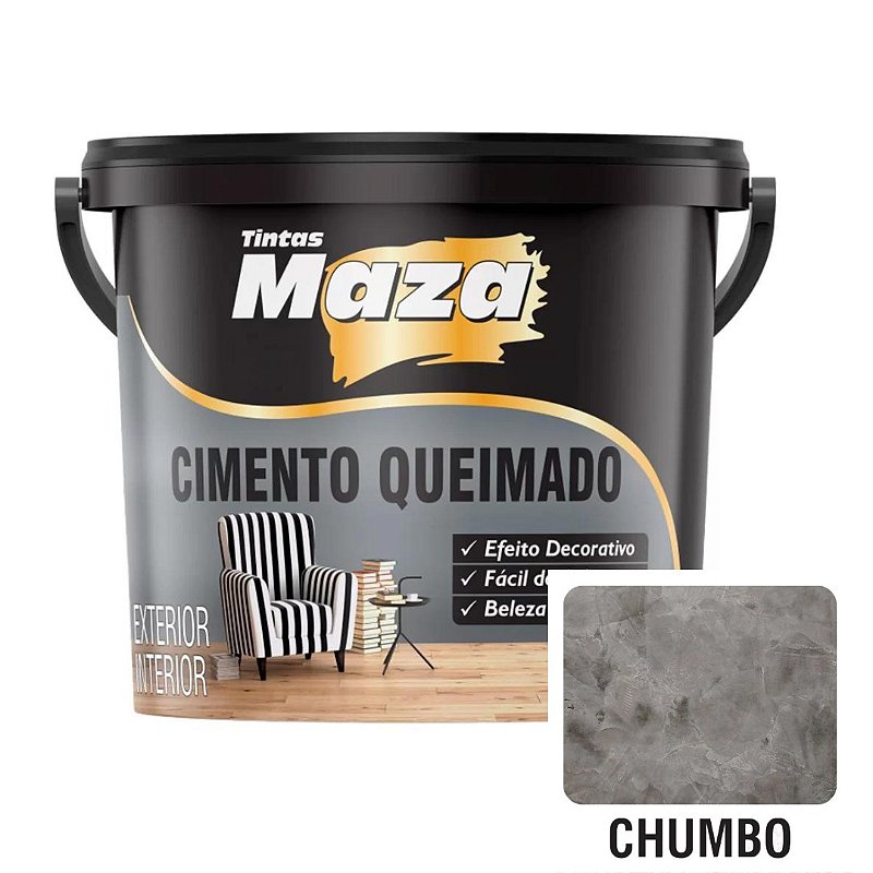 Revestimento Cimento Queimado Chumbo - 5,6KG - Maza