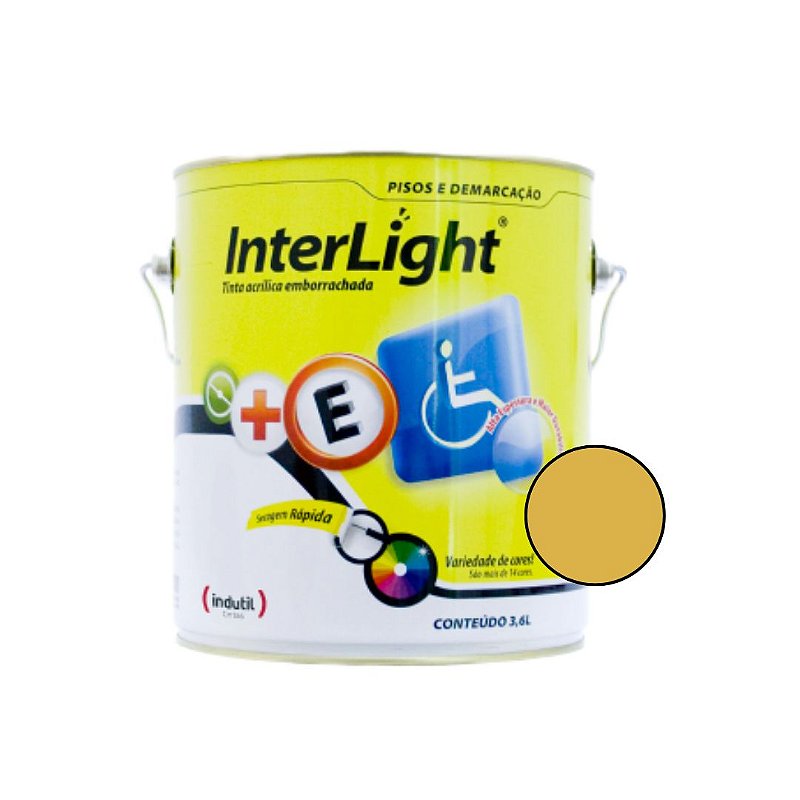 Tinta de Piso Emborrachada Interlight Piso 3,6L - Amarela - Indutil