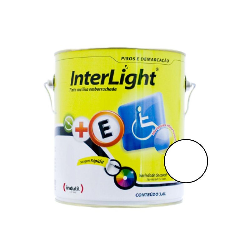 Tinta de Piso Emborrachada Interlight Piso 3,6L - Branco - Indutil