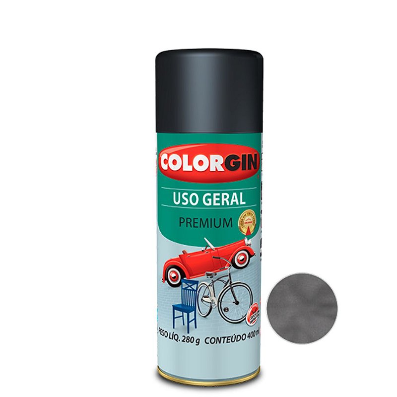 Tinta Spray Uso Geral Premium Grafite para rodas - Colorgin