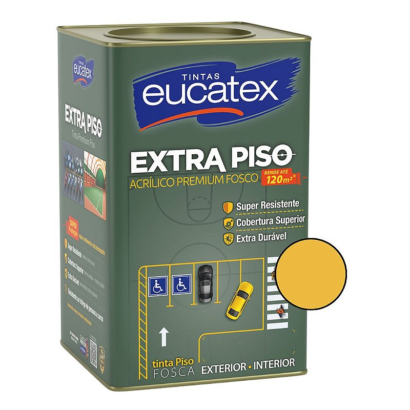Tinta Acrílica Extra Piso Premium Fosco Amarelo Demarcação 18L - Eucatex