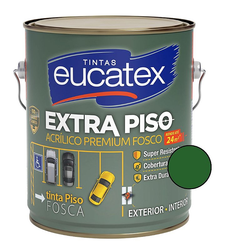 Tinta Extra Piso Premium Fosco Verde 3,6L - Eucatex