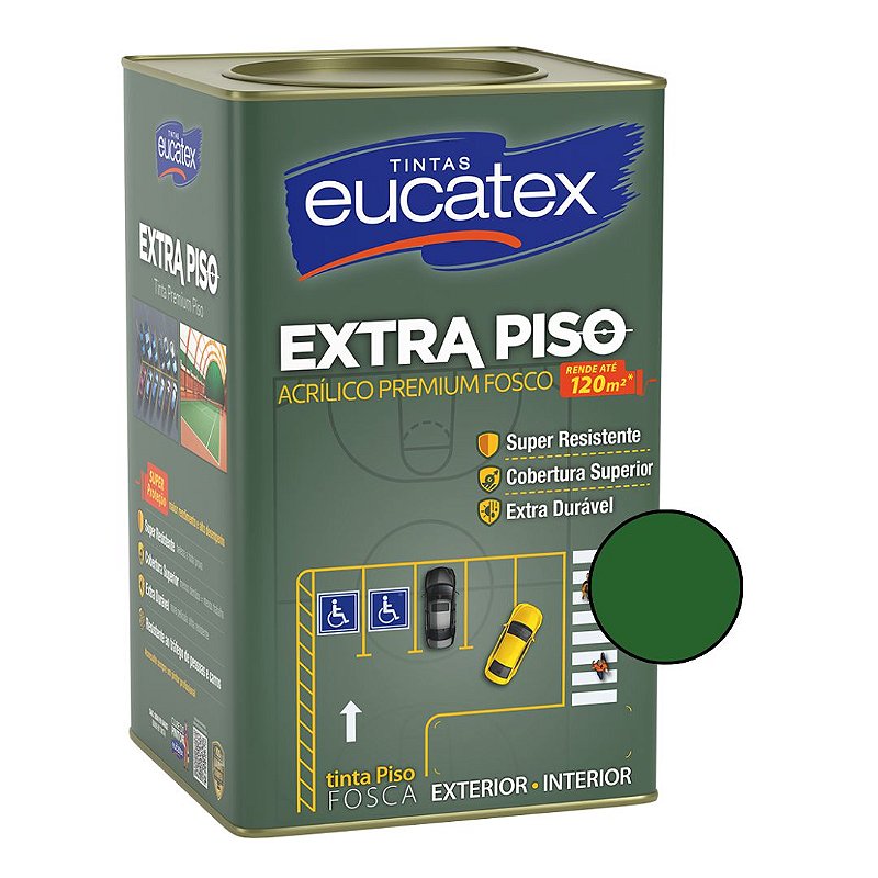 Tinta Acrílica Extra Piso Premium Fosco Verde 18L - Eucatex