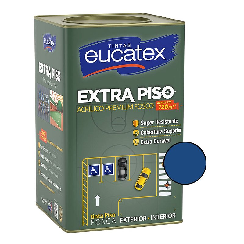 Tinta Acrílica Extra Piso Premium Fosco Azul 18L - Eucatex
