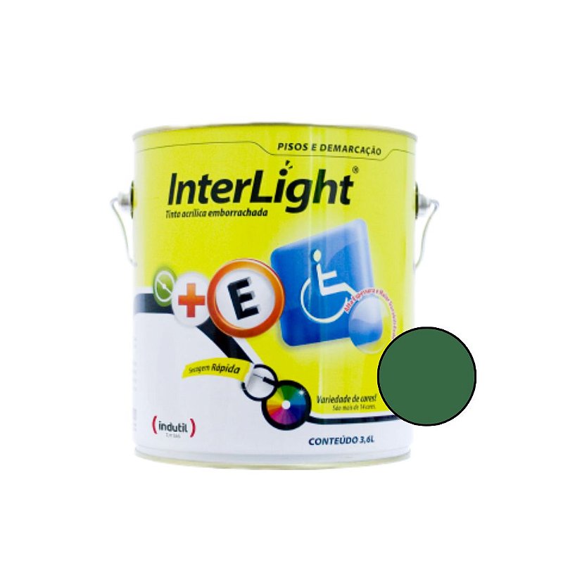 Tinta de Piso Emborrachada Interlight Piso 18L - Verde - Indutil