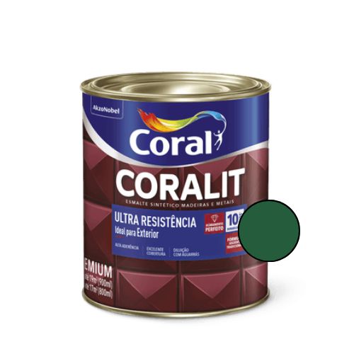 Esmalte Sintético Coralit Ultra Brilhante Verde Colonial 900ml - Coral