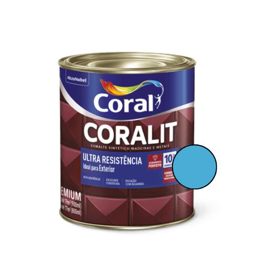 Esmalte Sintético Coralit Ultra Brilhante Azul Mar 900ml - Coral