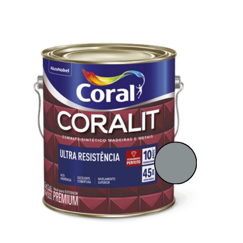 Esmalte Sintético Coralit Ultra Brilhante Cinza Escuro 3,6l - Coral
