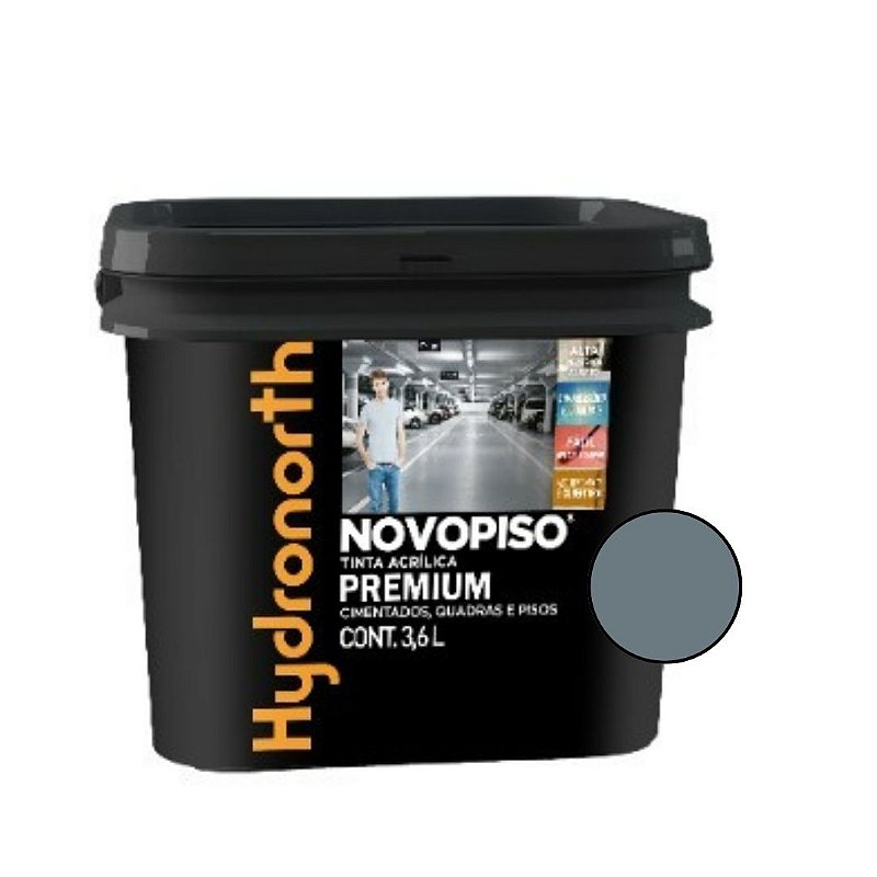 Tinta de Piso Premium Novopiso Cinza Fosco 3,6L - Hydronorth