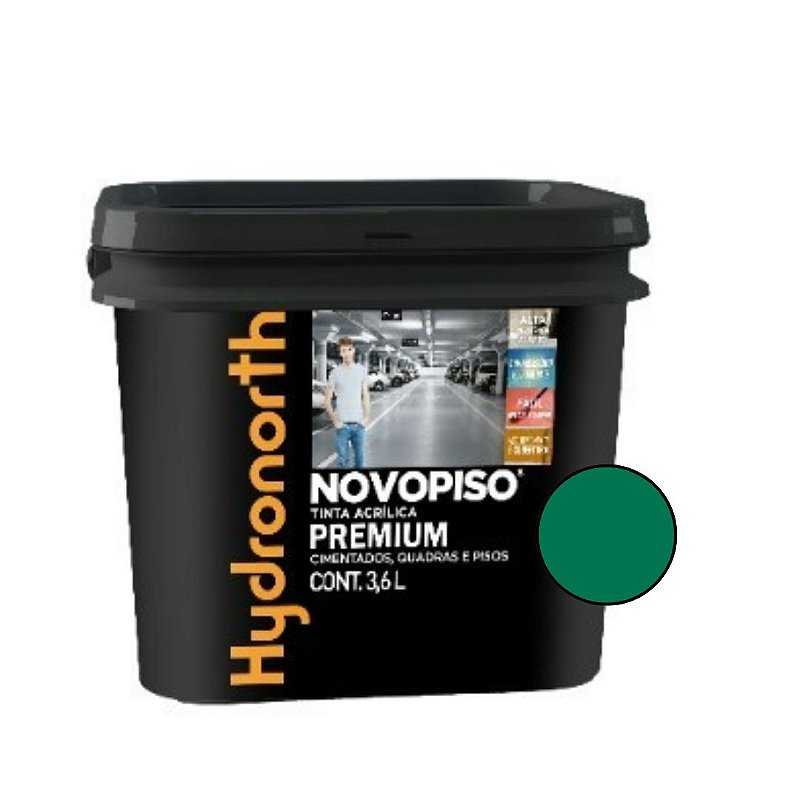 Tinta de Piso Novopiso Verde Fosco 3,6L - Hydronorth6 L