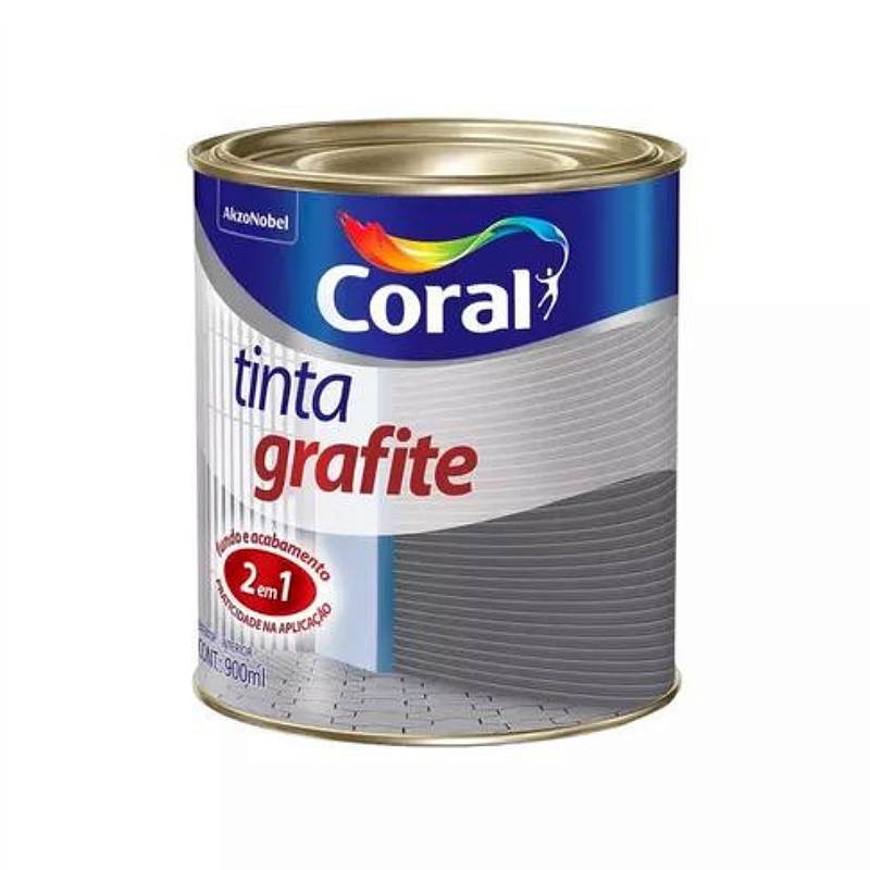 Tinta Esmalte Grafite Fosco Cinza Claro Interior E Exterior 900Ml Coral