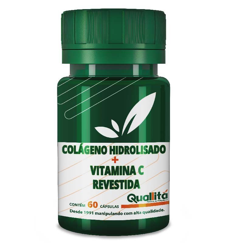 Combata envelhecimento com Colágeno Hidrolisado e Vitamina C Revestida 60  Cápsulas - Quallitá | Farmácia de Manipulação Online em Curitiba