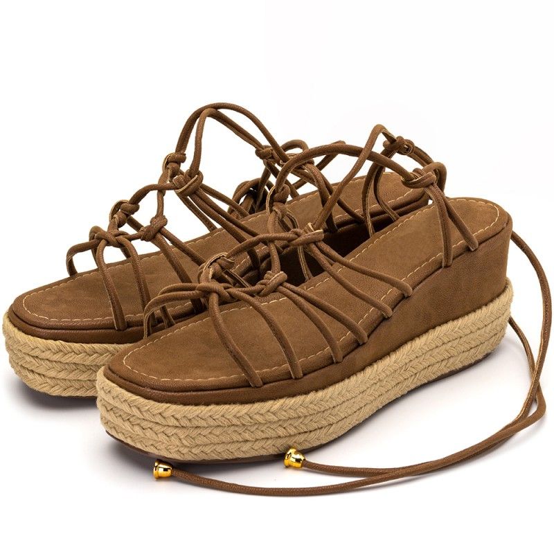 sandalia anabela salto medio