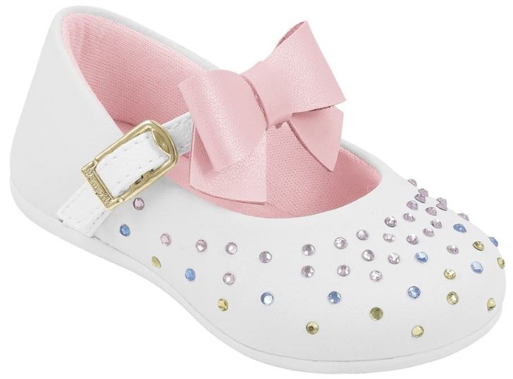 Sapato Infantil Pampili Primeiros Passos Angel, Branco E Rosa Glace - Noeli  Confecções