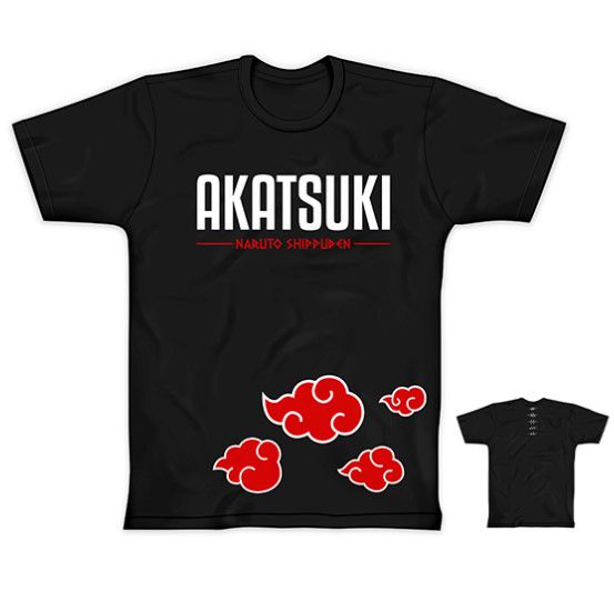 Japão anime akatsuki nuvem símbolos imprimir camisetas masculinas