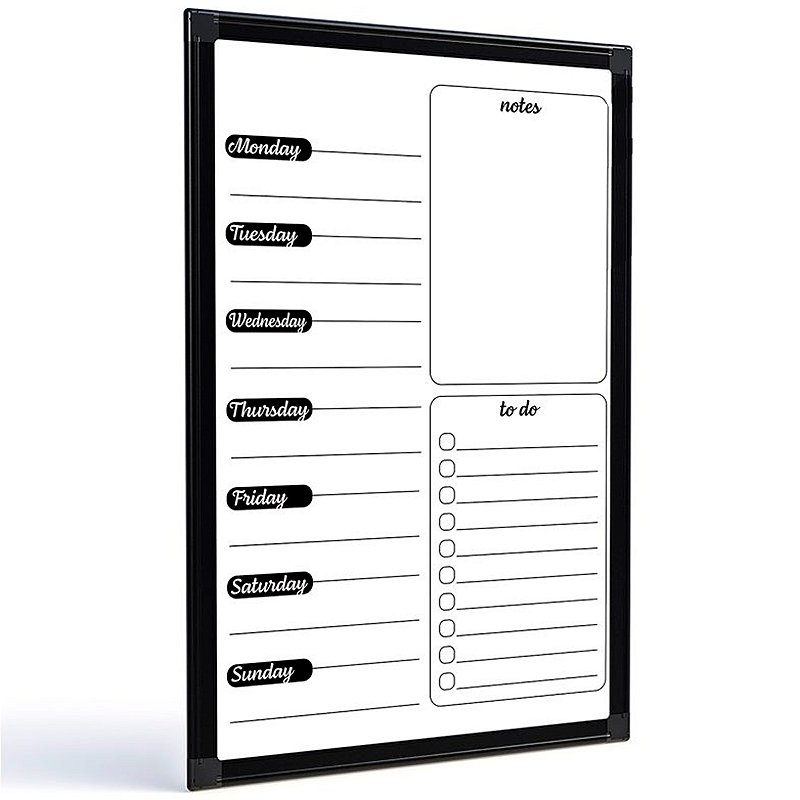 Quadro Lousa Planejamento Planner Semanal Agenda 60x40cm - Emove Shop