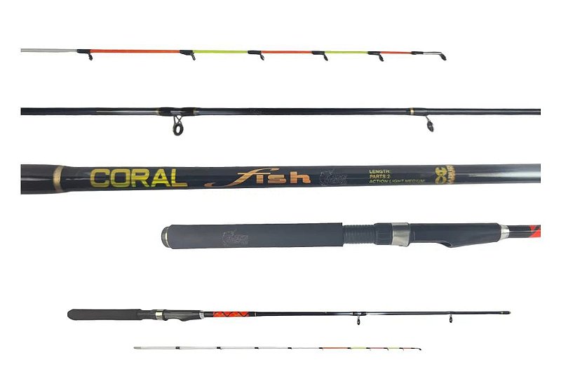 Vara Maruri Coral Fish S-2102 - 2 partes para Molinete p/ Piapara