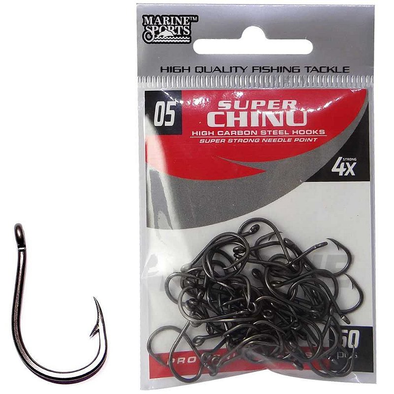 Anzol Marine Sports Super Chinu 4X Black 5 c/ 50 un. - Martinelli