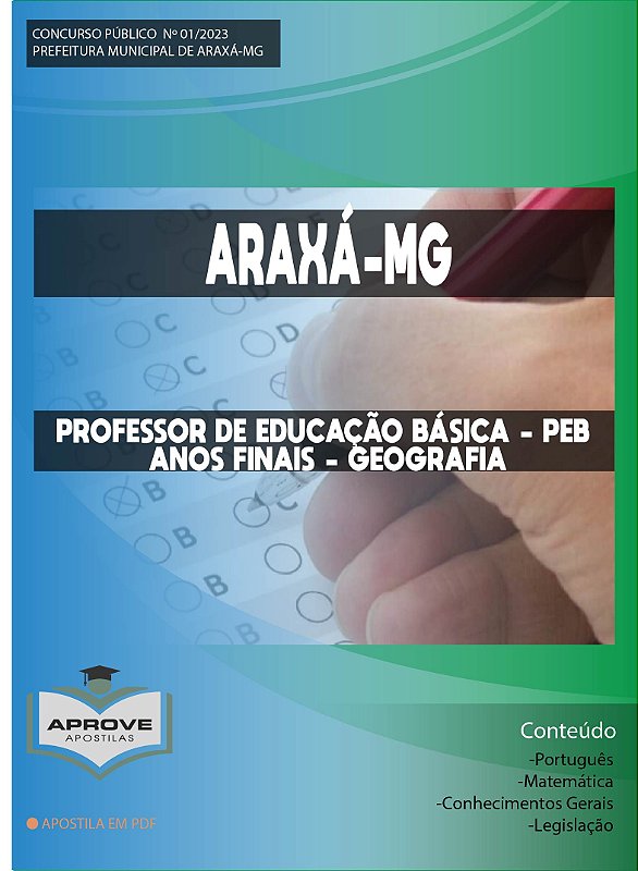 APOSTILA ARAXÁ - PROFESSOR DE EDUCAÇÃO BÁSICA - PEB ANOS FINAIS ...