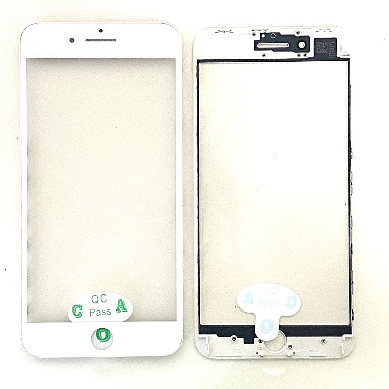 Vidro Apple Iphone 8 Plus Com Cola Oca + Frame ( Aro ) Branco