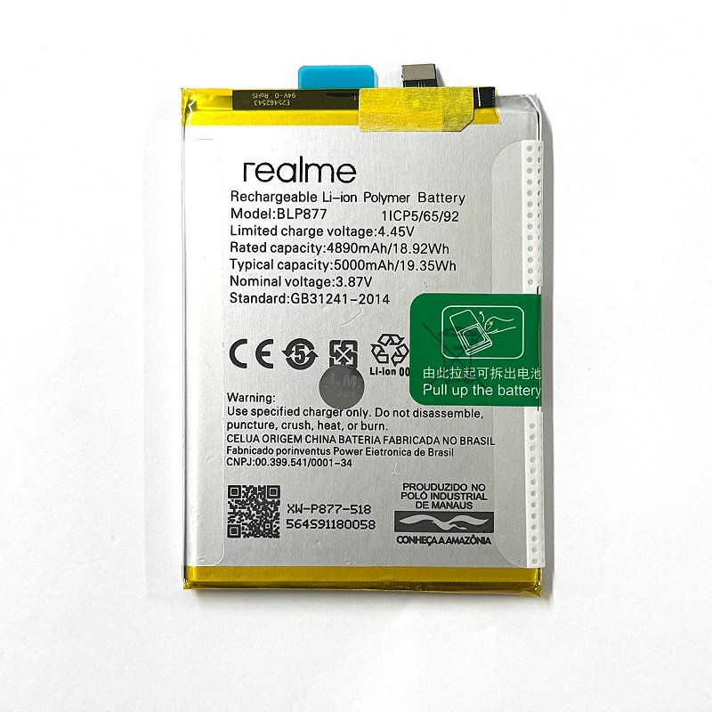 BATERIA REALME 8i - C30 - C30S - C31 - C33 - C35 - NOTE 50 / NARZO 50A - 50i PRIME BLP877 - SUPER